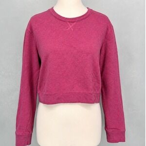 Sundown by Splendid Womens Sweatshirt Pink Heather Cropped Long Sleeve Small